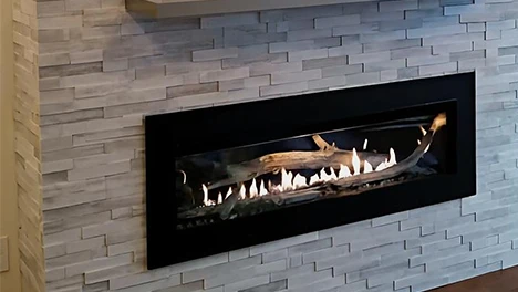 Vent free linear gas fireplace