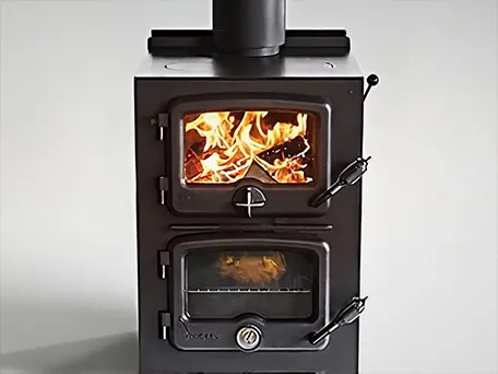 Close-up of Artisan brick indoor wood fire oven installed in Richmond, VA, kitchen.