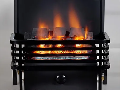 Black gas fire with realistic coal effect