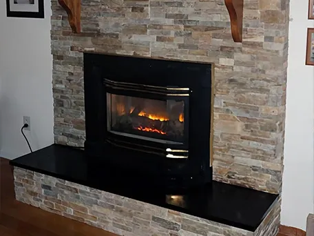 Swept fireplace after make-over